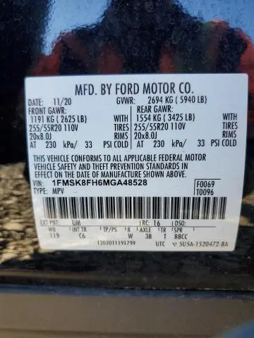 2021 FORD EXPLORER LIMITED  