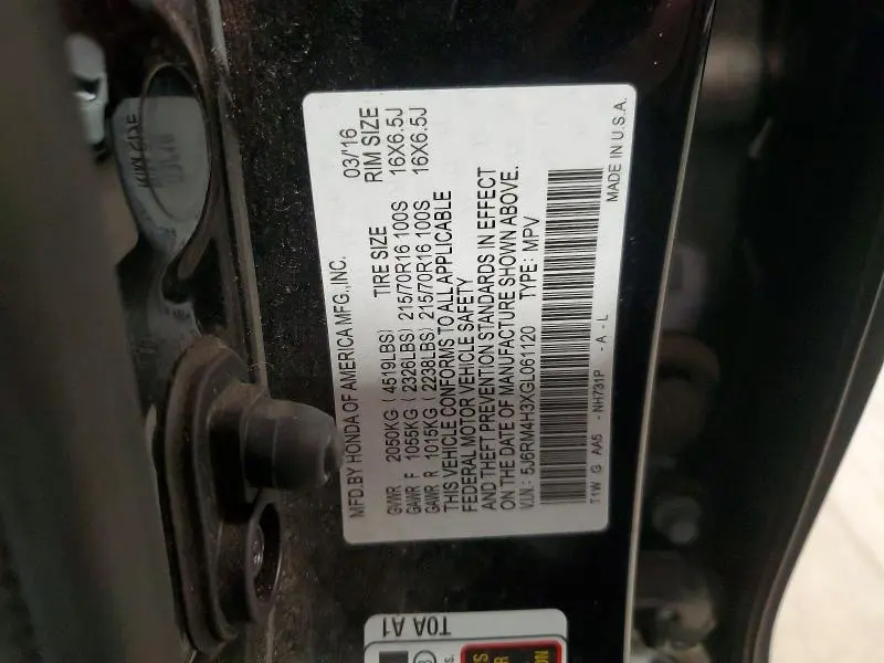 2016 HONDA CR-V LX  