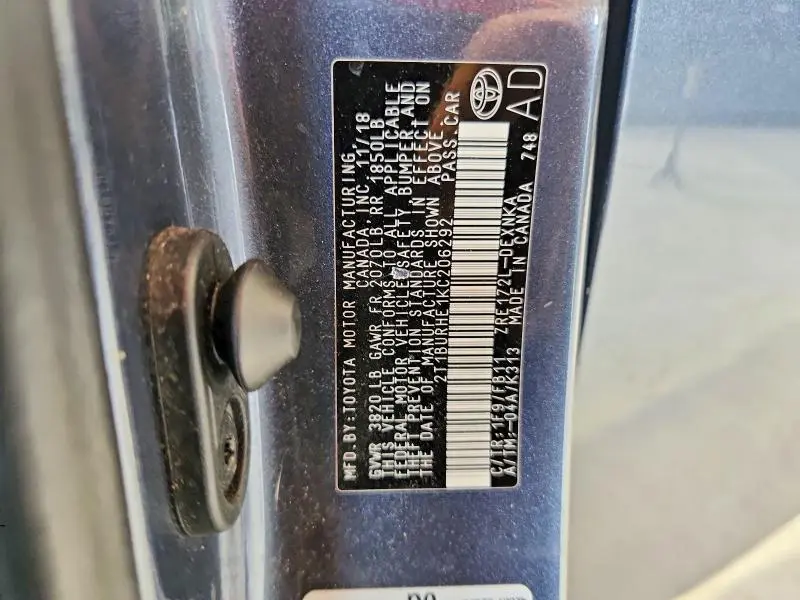 2019 TOYOTA COROLLA LE  