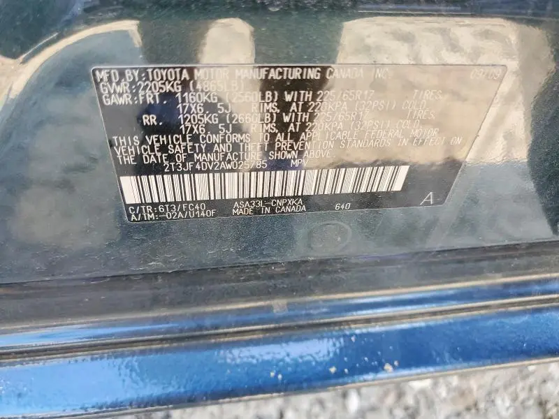 2010 TOYOTA RAV4 BASE  