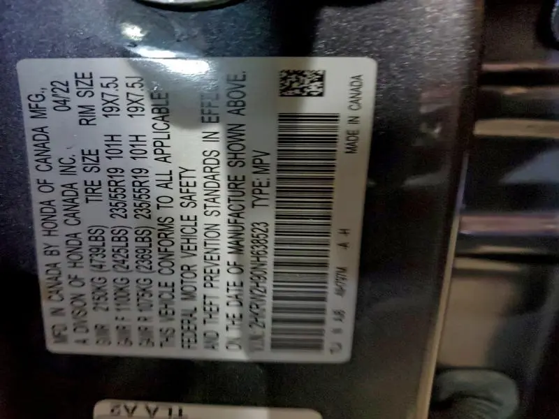 2022 HONDA CR-V TOURING  