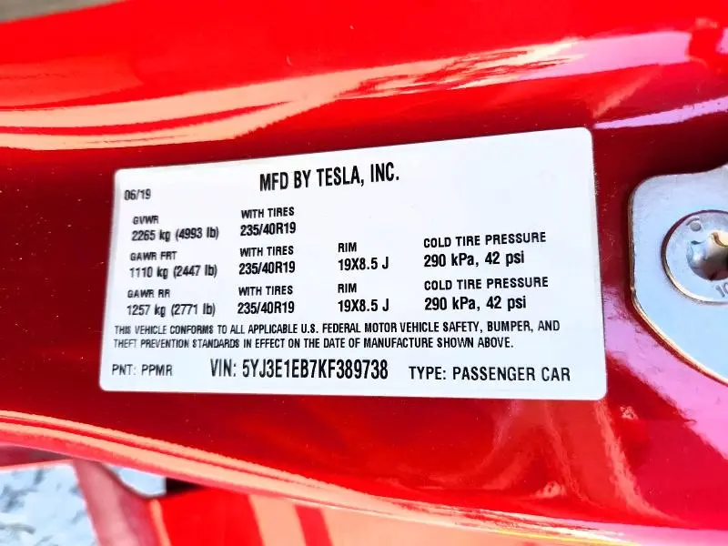 2019 TESLA MODEL 3   