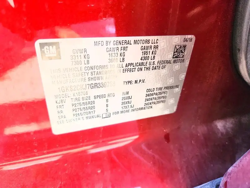 2016 GMC YUKON DENALI  