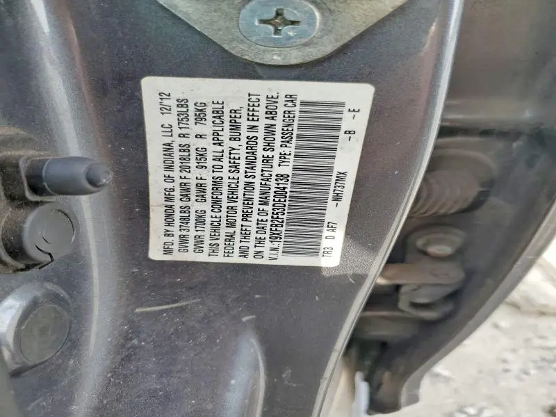 2013 HONDA CIVIC LX  