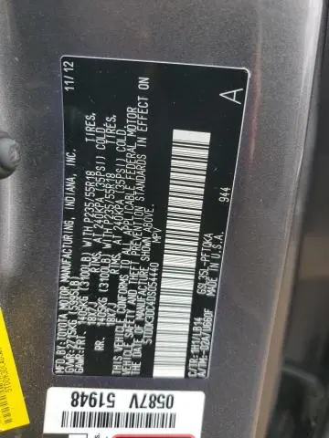 2013 TOYOTA SIENNA XLE  