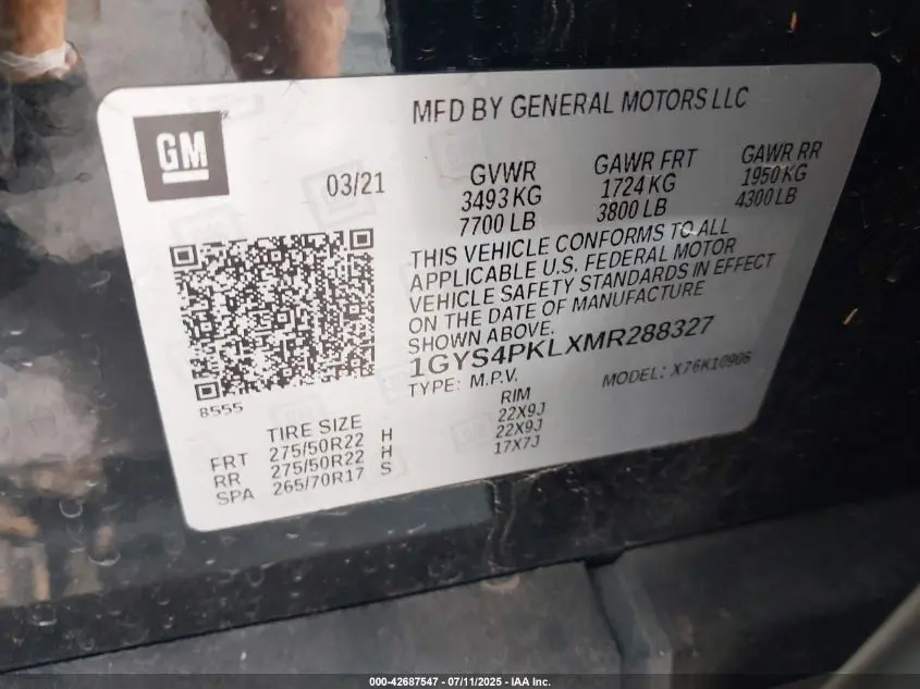 2021 CADILLAC ESCALADE ESV 4WD SPORT