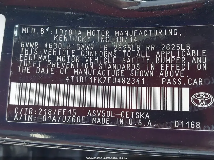 2015 TOYOTA CAMRY SE