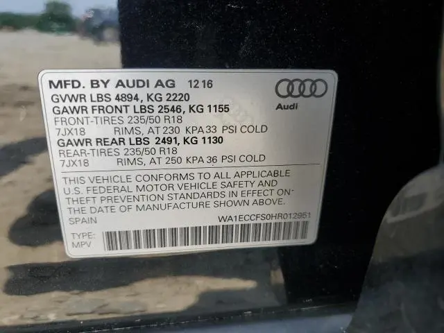 2017 AUDI Q3 PREMIUM  