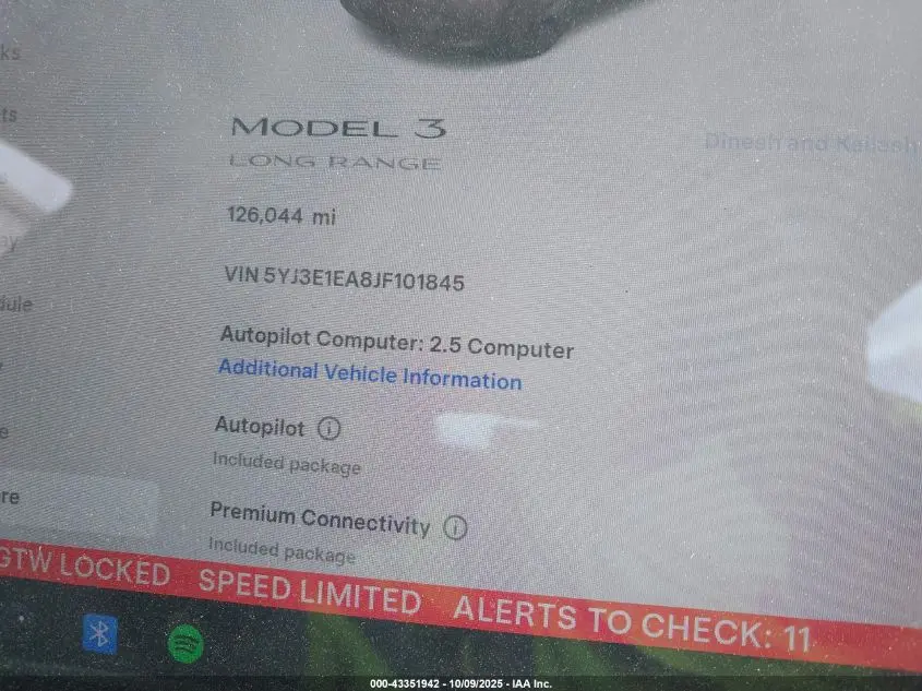 2018 TESLA MODEL 3 LONG RANGE/MID RANGE