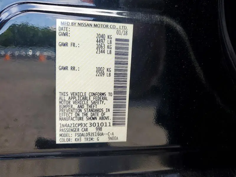 2018 NISSAN LEAF SV  