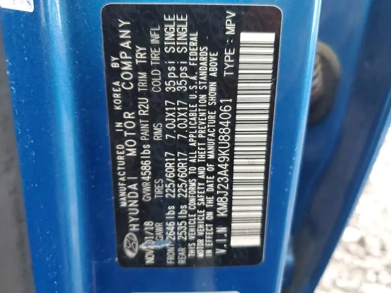 2019 HYUNDAI TUCSON SE  