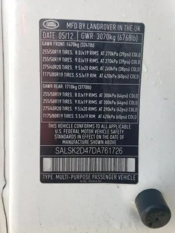 2013 LAND ROVER RANGE ROVER SPORT HSE LUXURY  