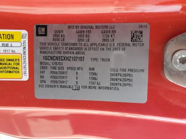 2017 CHEVROLET SILVERADO C1500  