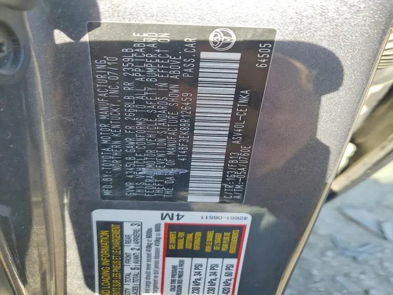 2011 TOYOTA CAMRY LE  