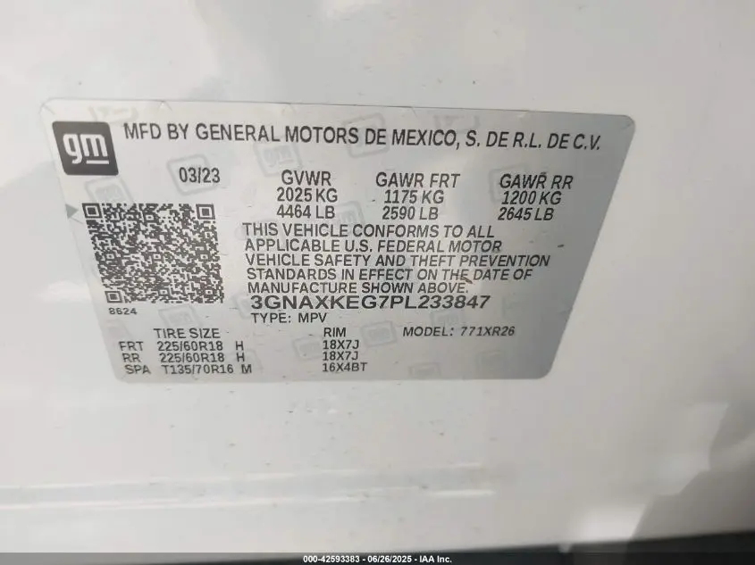 2023 CHEVROLET EQUINOX FWD LT