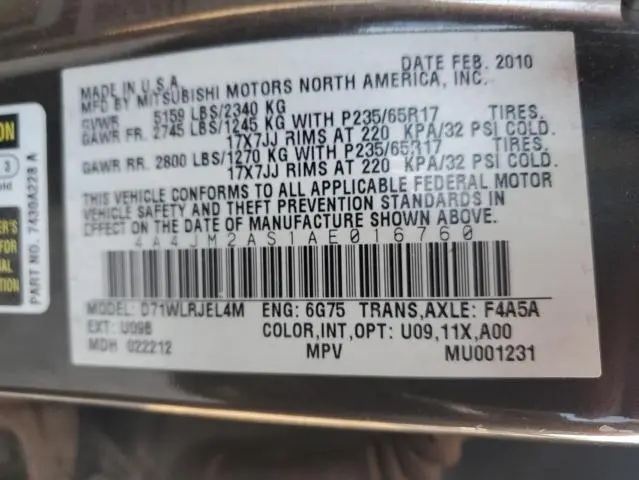 2010 MITSUBISHI ENDEAVOR LS  