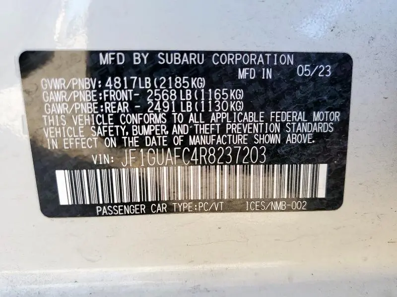2024 SUBARU IMPREZA SPORT  