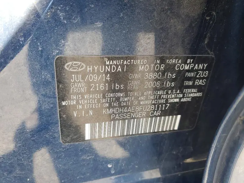 2015 HYUNDAI ELANTRA SE  