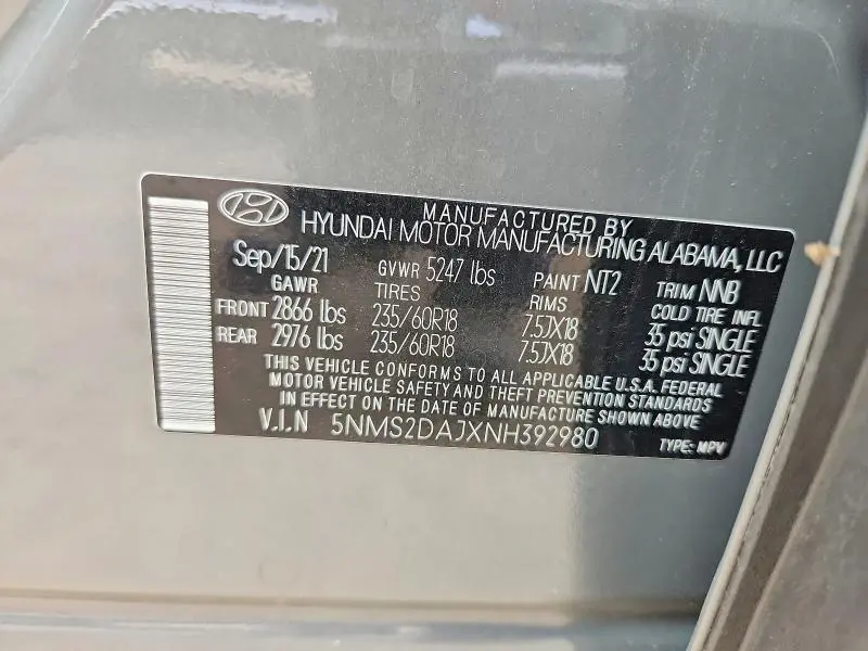 2022 HYUNDAI SANTA FE SEL  