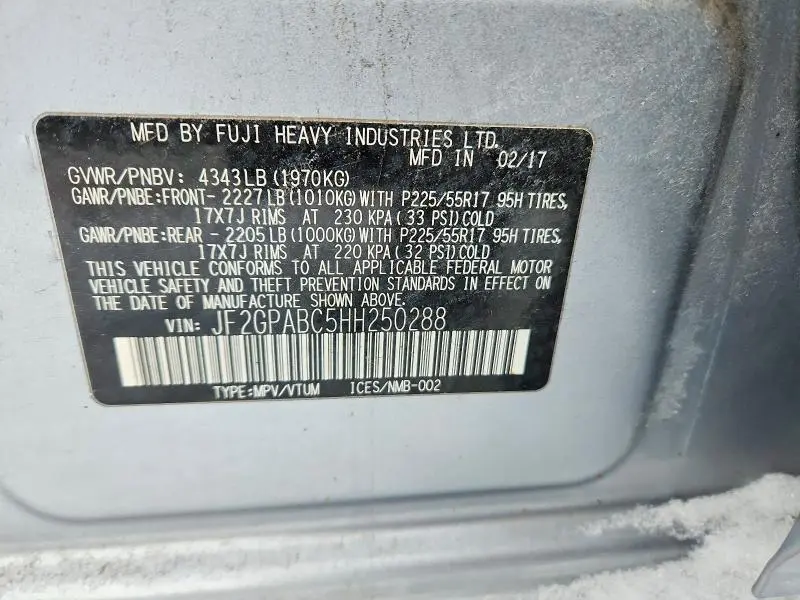 2017 SUBARU CROSSTREK PREMIUM  