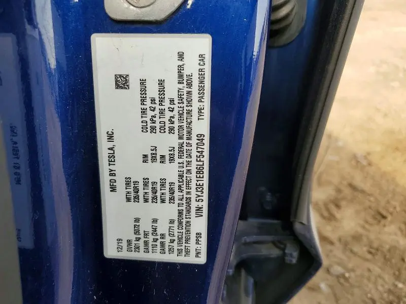 2020 TESLA MODEL 3   