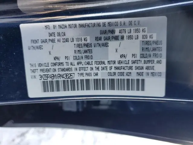 2024 MAZDA 3 SELECT SPORT  