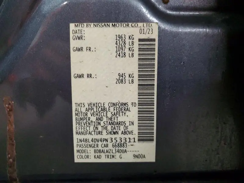 2023 NISSAN ALTIMA SV  