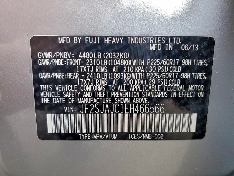 2014 SUBARU FORESTER 2.5I LIMITED  