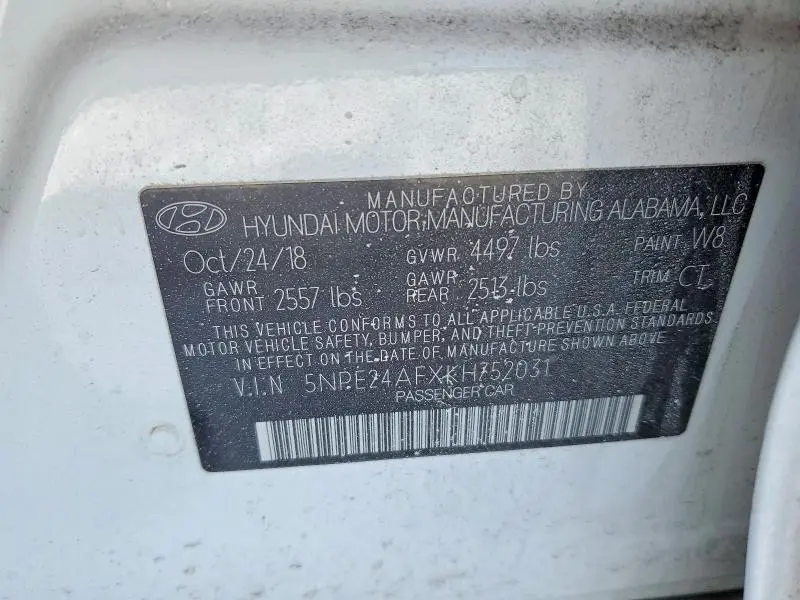 2019 HYUNDAI SONATA SE  