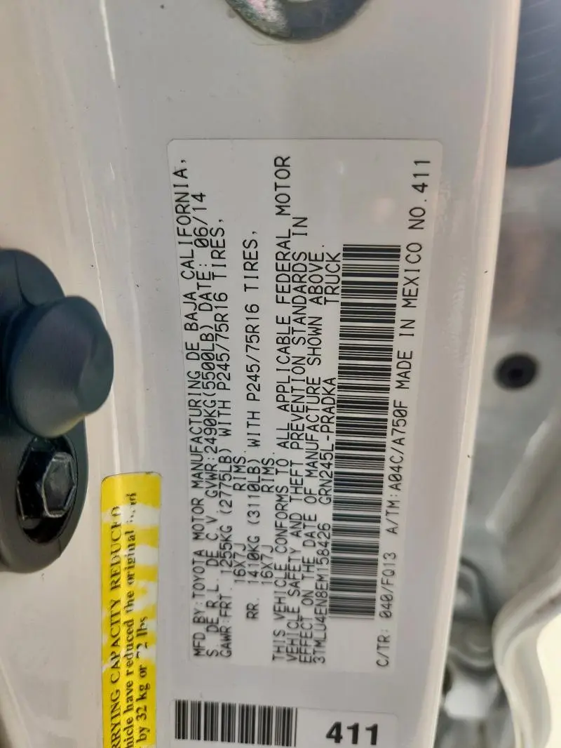 2014 TOYOTA TACOMA DOUBLE CAB  