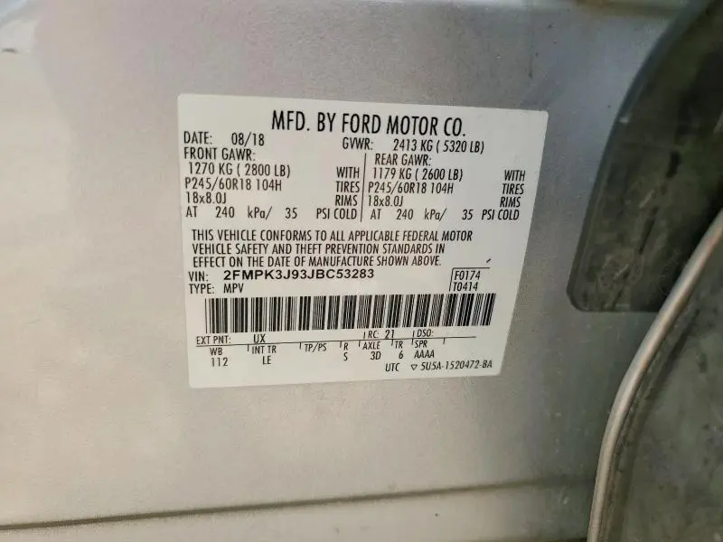2018 FORD EDGE SEL  