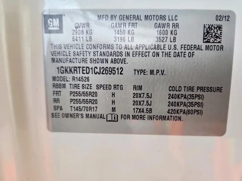 2012 GMC ACADIA DENALI  
