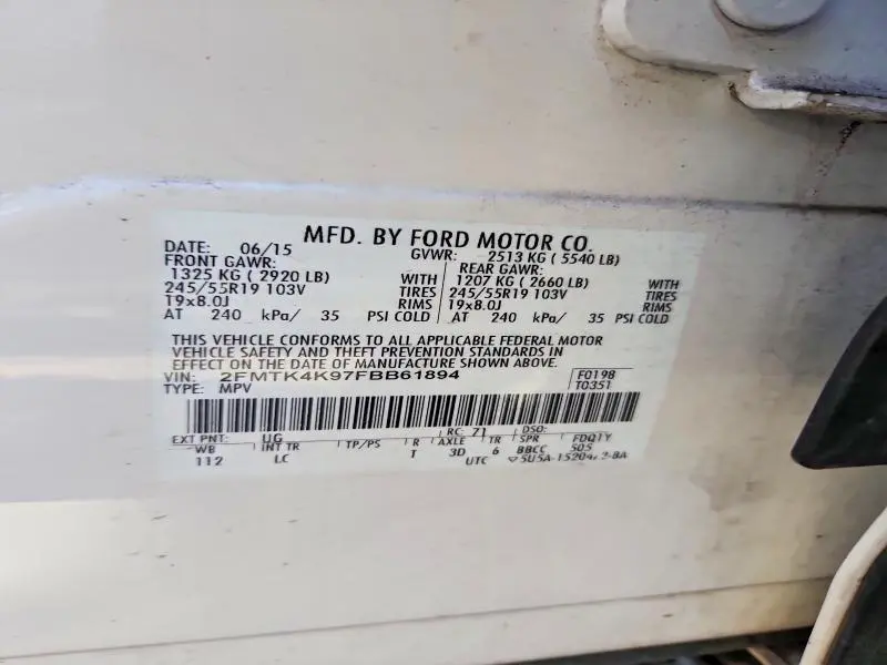 2015 FORD EDGE TITANIUM  