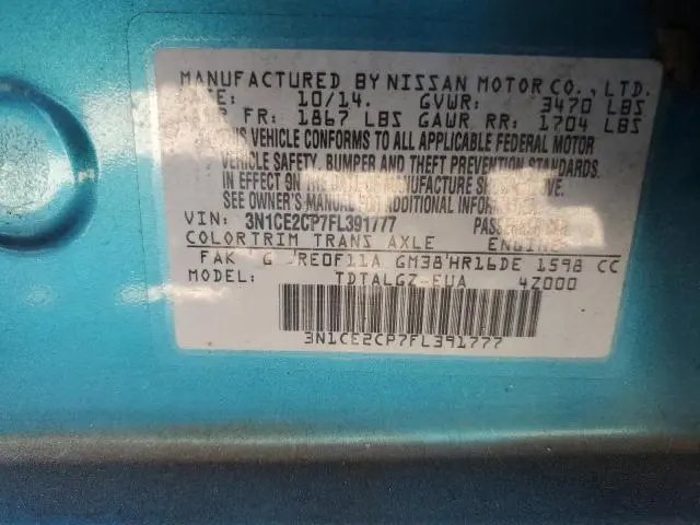 2015 NISSAN VERSA NOTE S  