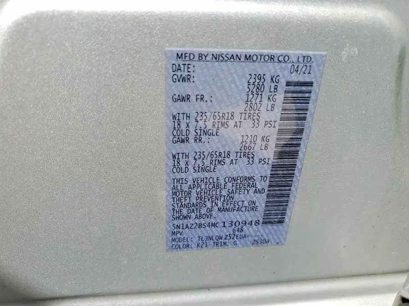 2021 NISSAN MURANO SV  