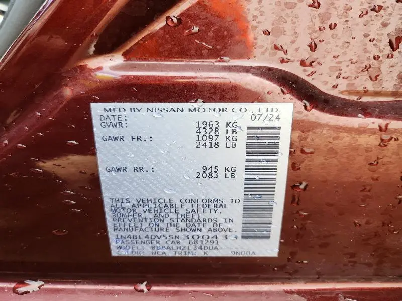 2025 NISSAN ALTIMA SV  