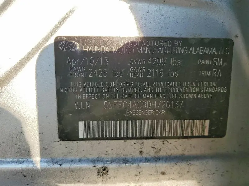 2013 HYUNDAI SONATA SE  