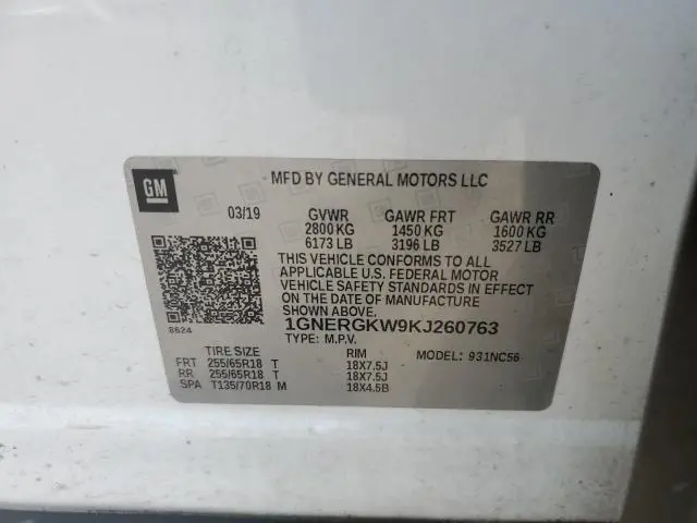 2019 CHEVROLET TRAVERSE LT  