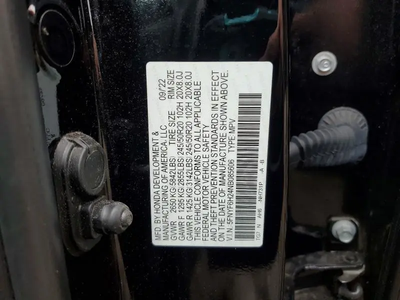 2022 HONDA PILOT SE  