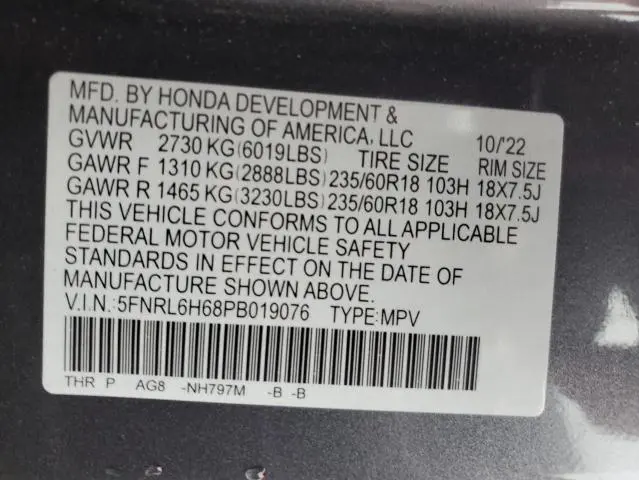 2023 HONDA ODYSSEY EXL  