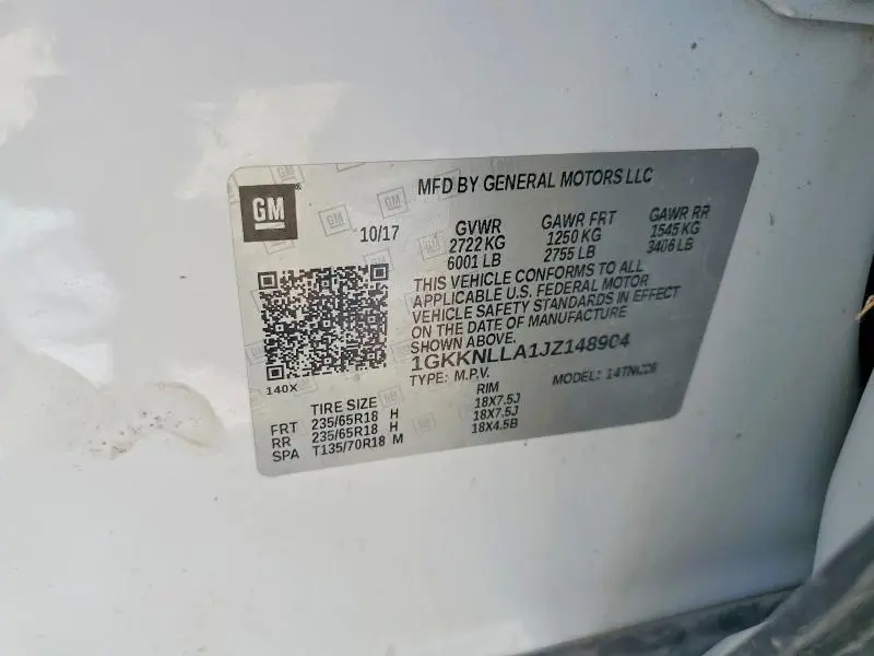 2018 GMC ACADIA SLE  