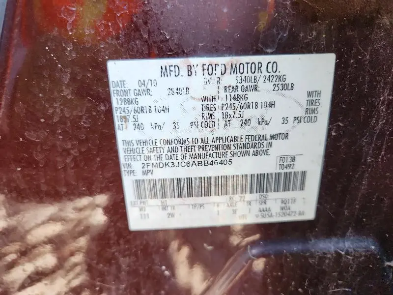 2010 FORD EDGE SEL  