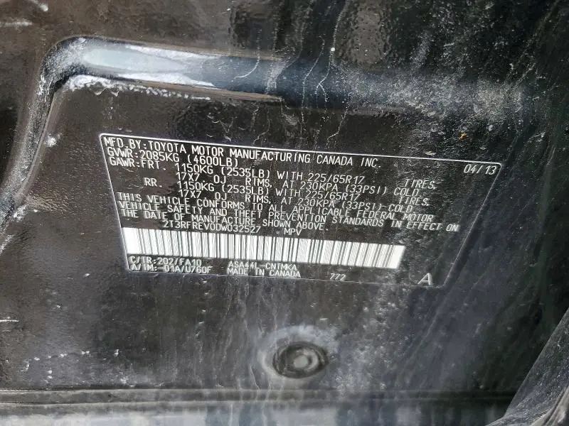 2013 TOYOTA RAV4 XLE  