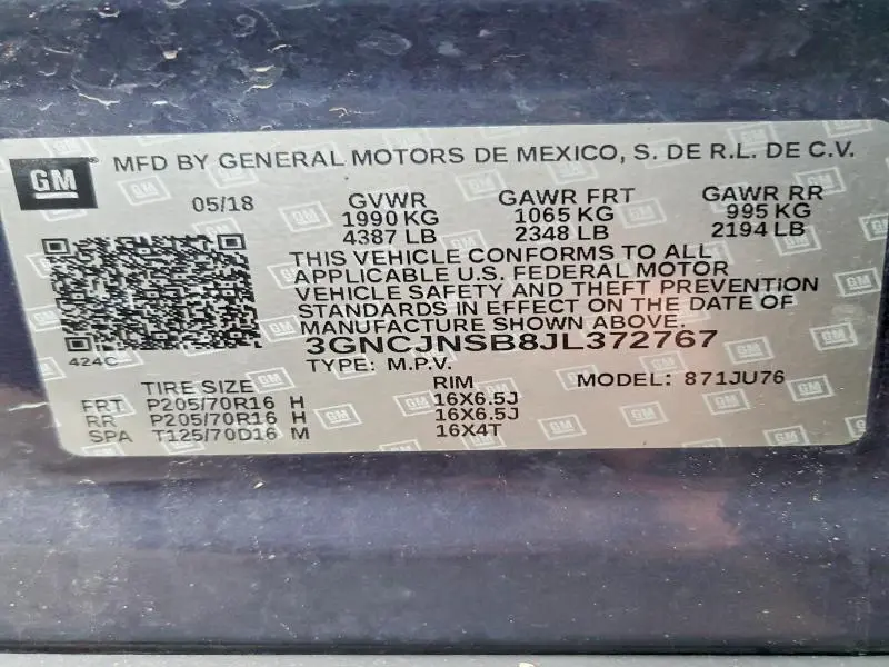 2018 CHEVROLET TRAX LS  