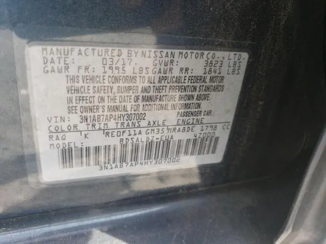 2017 NISSAN SENTRA S  