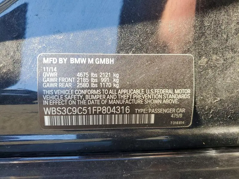 2015 BMW M3   