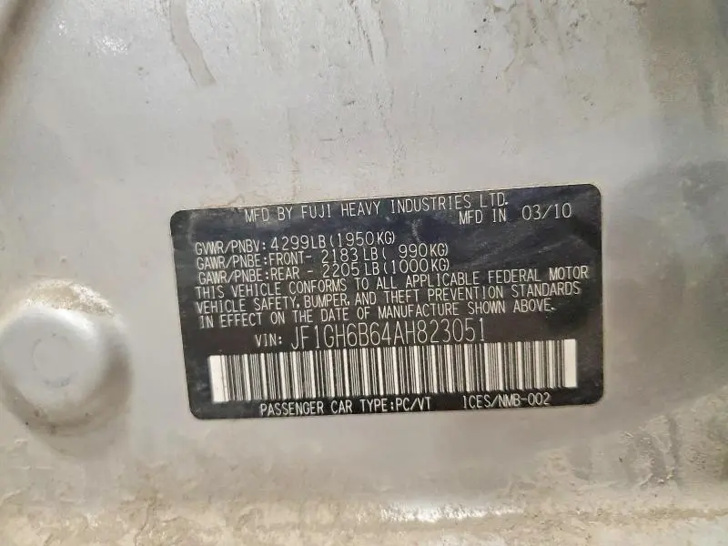 2010 SUBARU IMPREZA 2.5I PREMIUM  