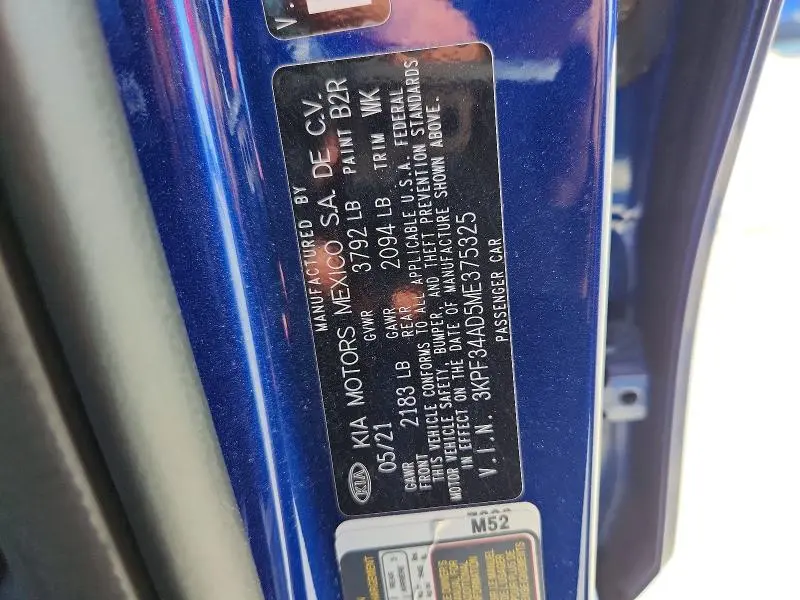 2021 KIA FORTE GT LINE  