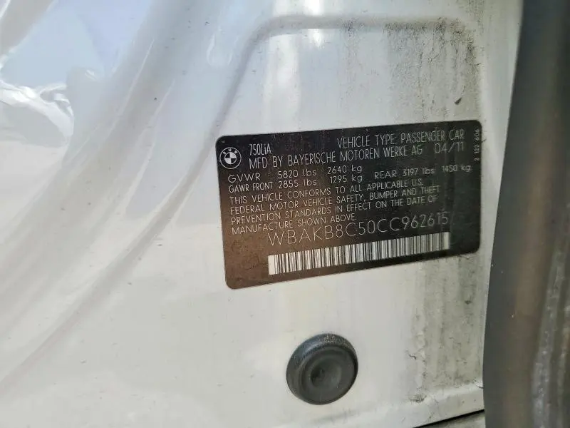 2012 BMW 750 LI  