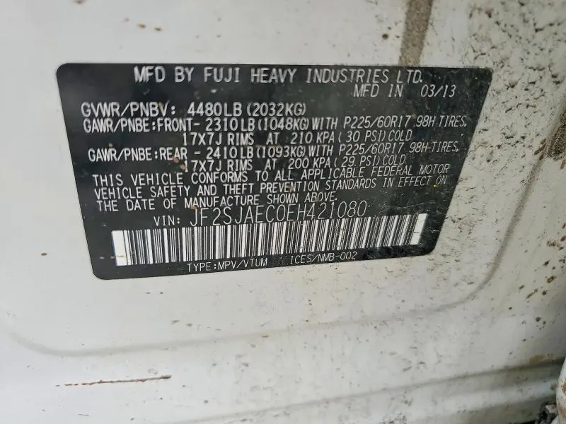 2014 SUBARU FORESTER 2.5I PREMIUM  